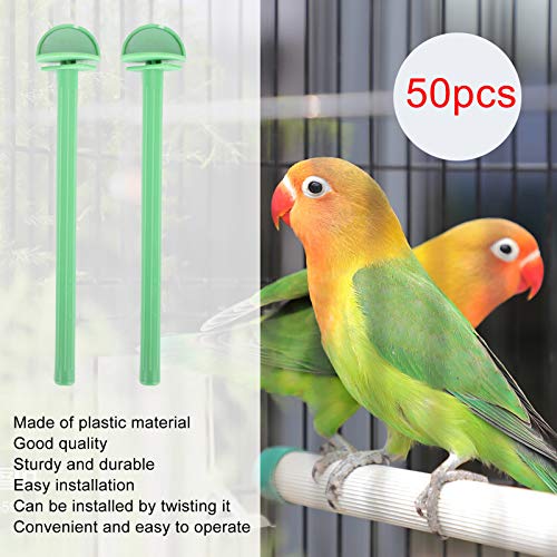 50Pcs Plastic Stand Perches Holders, 6.3in Bird Standing Stick Stand for Canary Finch Budgie Bird Cage