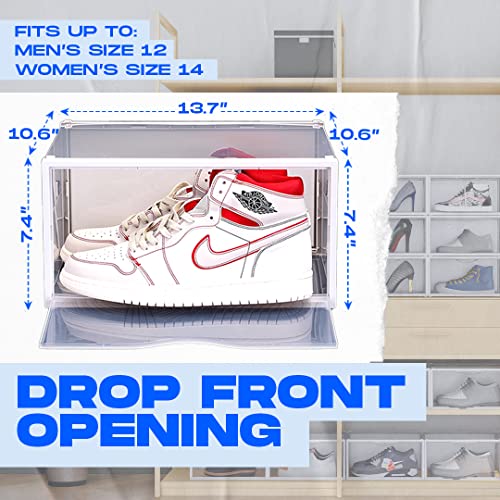 Shoe Boxes Clear Plastic Stackable, Clear Shoe Boxes Stackable, Shoe Organizer for Closet Shoe Storage Boxes, Shoe Box Sneaker Storage, Plastic Shoe Boxes With Lids, Shoe Display Case Shoe Containers