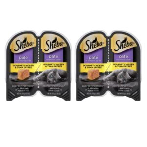 Sheba Cat Food Pate Variety Pack | (24 Servings | 12 Pack | 6 Flavors) Turkey, Beef, Chicken, Liver, Salmon, White Fish, Tuna with LarasBundle Catnip Toys