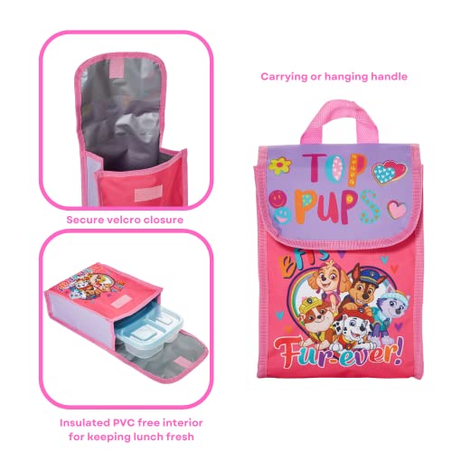 RALME 5 Pc. Nickelodeon Paw Patrol Backpack Set for Girls, 16 inch with Lunch Bag and Water Bottle, Pink