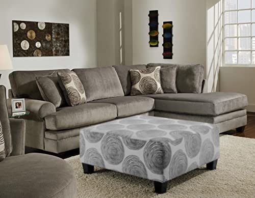 Roundhill Furniture LAB8642SEC-GS Contemporary L-Shape Sectional Sofa, Groovy Smoke