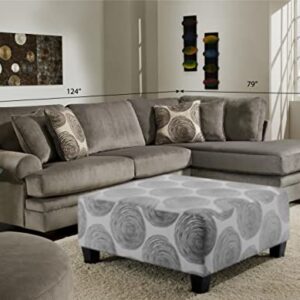 Roundhill Furniture LAB8642SEC-GS Contemporary L-Shape Sectional Sofa, Groovy Smoke