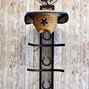 BestGiftEver Rustic Western Country Metal Horse 4 Cowboy Hat Rack Wall Mounted/Over The Door Holder