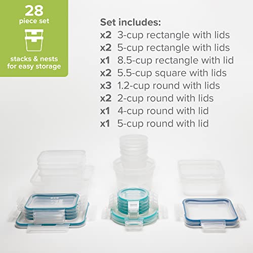 Snapware Total Solutions 28-Pc Plastic Food Storage Container Set, Pantry Organization and Storage, Meal Prep Containers