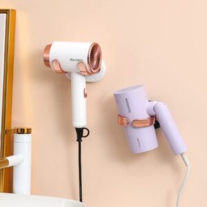 MooshBerry Hair Dryer Holder Wall Mounted, Self Adhesive No Drilling, Multipurpose Movable Hook, Also for Bathroom Cloth Hanging and Organizer Hair Dryer Including Dyson (Green and Orange)