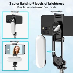 Stable Selfie Stick Tripod with Fill Light, 44 Inch Extendable Selfie Stick with Wireless Remote and Tripod Stand 360 Rotation for iPhone 13/12/11 Pro/XS Max/XS/XR/X/8/7, Samsung and Smartphone