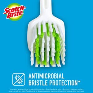 Scotch-Brite Pot Pan & Dish Brush (4 Count) + Command Small Wire Hooks, White (4 Hooks, 5 Strips)