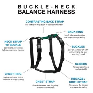 Blue-9 Buckle-Neck Balance Harness, Fully Customizable Fit No-Pull Harness, Ideal for Dog Training and Obedience, Made in The USA, Hunter Green, Medium