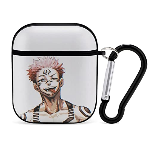 Anime Print Case for AirPods Case Cover Shockproof Wireless Charging Protective Hard Skin with Keychain Compatiable with AirPods 2 & 1