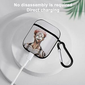 Anime Print Case for AirPods Case Cover Shockproof Wireless Charging Protective Hard Skin with Keychain Compatiable with AirPods 2 & 1