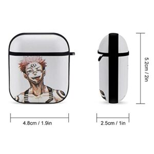 Anime Print Case for AirPods Case Cover Shockproof Wireless Charging Protective Hard Skin with Keychain Compatiable with AirPods 2 & 1