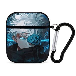 anime print case for airpods case cover shockproof wireless charging protective hard skin with keychain compatiable with airpods 2 & 1