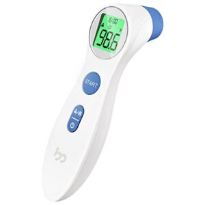 forehead thermometer for adults and kids, digital infrared thermometer for home with fever alarm, fsa hsa eligible,1s reading and 3-color indicator, no-touch, accurate