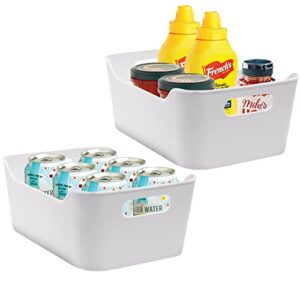 bhome plastic storage bins for kitchen organization, pantry organization and storage, closet organizers & storage containers - baskets for organizing cabinets, freezer, & fridge organizer bin set of 2