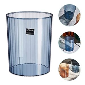 Zerodeko Clear Trash Can Plastic Wastebasket Round Garbage Container Bin Small Trash Bin for Home Bathroom Bedroom Kitchen College Dorm Office Craft Room Blue