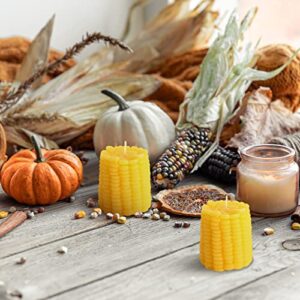 Coume 2 Pieces Fall Corns Decor Pillar Candles Fake Corn Scented Candles Soy Wax Corn Candles for Autumn Thanksgiving Harvest Party Home Table Office Birthday Decorations, Bluebell Fragrance