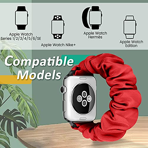 Fimpressiont 10 Packs Compatible with Apple Watch Bands Scrunchies 38mm 40mm 41mm 42 mm 44mm 45mm Women Girls Cute Cloth Pattern Printed Fabric Wristbands Straps Band for iWatch Series 8/7/6/5/4/3/2/SE