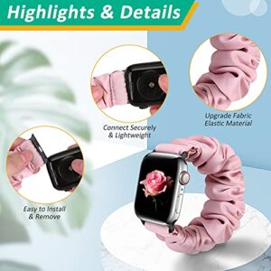 Fimpressiont 10 Packs Compatible with Apple Watch Bands Scrunchies 38mm 40mm 41mm 42 mm 44mm 45mm Women Girls Cute Cloth Pattern Printed Fabric Wristbands Straps Band for iWatch Series 8/7/6/5/4/3/2/SE