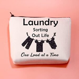 JXGZSO Funny Quote Saying Gift Sorting Out Life One Load At A Time Toiletry Travel Bag Laundry Lover Gift Laundry Organizer