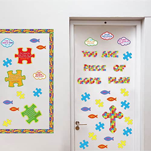 58 Pcs Back to School Bulletin Board Set Christian Bulletin Board Sunday School Decorations Gods Poster Kids Classroom Decorations Bible Verse Classroom Cutouts for Preschool Elementary Middle School