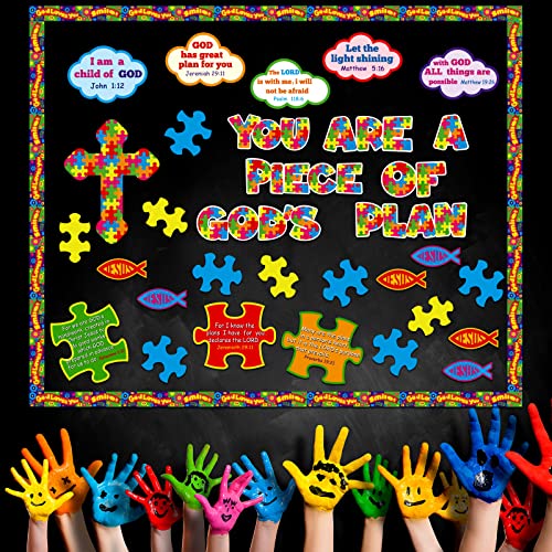 58 Pcs Back to School Bulletin Board Set Christian Bulletin Board Sunday School Decorations Gods Poster Kids Classroom Decorations Bible Verse Classroom Cutouts for Preschool Elementary Middle School