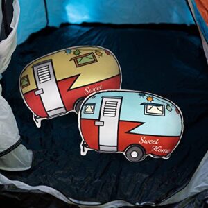 Retro Travel Trailer Shaped Throw Pillow 2Pcs, Decorative Throw Pillow for Couch Sofa Living Room Home Decor for Camper RV Lovers,Christmas/Mother's/Father's/Thanksgiving/Valentine's Day/Birthday Gift