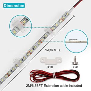 Briignite RV Awning Lights 5M LED Camper Awning Lights 12V 16.4FT Awning LED Strip Light 1500LM White RV Lights Exterior for Travel Trailer