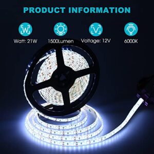 Briignite RV Awning Lights 5M LED Camper Awning Lights 12V 16.4FT Awning LED Strip Light 1500LM White RV Lights Exterior for Travel Trailer