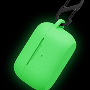 Geiomoo Silicone Case Compatible with Jabra Elite 85t, Protective Cover with Carabiner (Luminous Green)