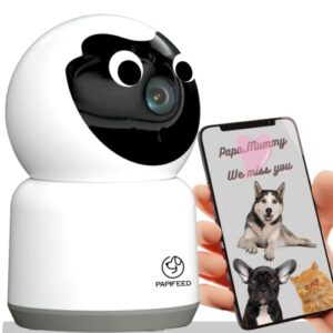 papifeed pet camera indoor security cam,1080p hd 5/2.4ghz wifi home camera for cat/dog/baby monitoring with phone app 2-way audio night vision motion detection compatible with alexa & google home