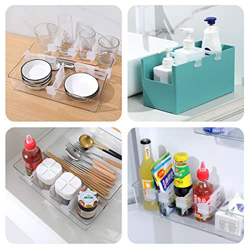 4Pcs Refrigerator Organizer Divider Adjustable Plastic Fridge Storage Partition Board Kitchen Space Saving Division Tools