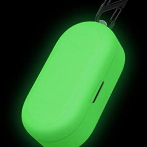 Geiomoo Silicone Case Compatible with TOZO T10, Protective Cover with Carabiner (Luminous Green)