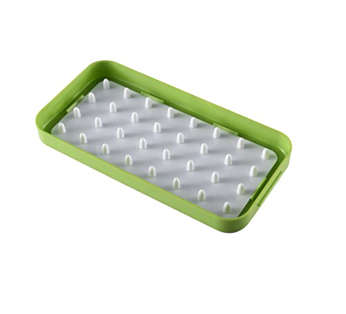 LittleStar Silicone Ice Cube Trays with Press Lid Ice Makers Mold with Container & Scoop 64Pcs x0.95 inch Small Square Ice Cubes for Whisky Chingling Cocktail and Milk Tea (Green)