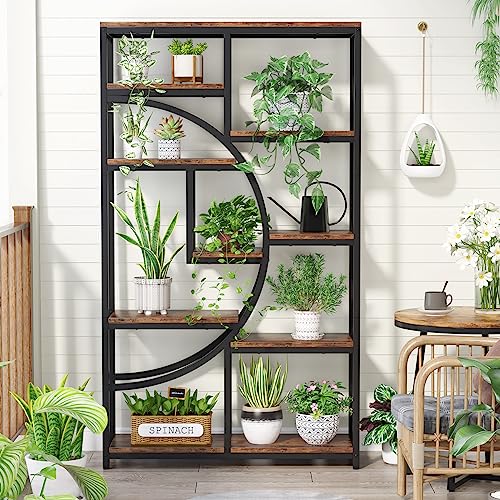 Tribesigns Bookshelf Industrial 5 Tier Etagere Bookcase, Freestanding Tall Bookshelves Display Shelf Storage Organizer with 9-Open Storage Shelf for Living Room, Bedroom