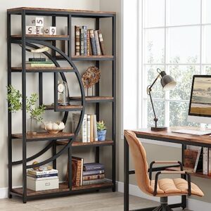 Tribesigns Bookshelf Industrial 5 Tier Etagere Bookcase, Freestanding Tall Bookshelves Display Shelf Storage Organizer with 9-Open Storage Shelf for Living Room, Bedroom