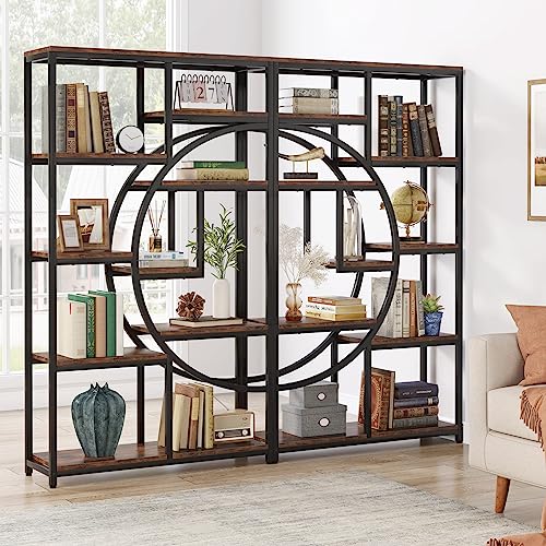 Tribesigns Bookshelf Industrial 5 Tier Etagere Bookcase, Freestanding Tall Bookshelves Display Shelf Storage Organizer with 9-Open Storage Shelf for Living Room, Bedroom