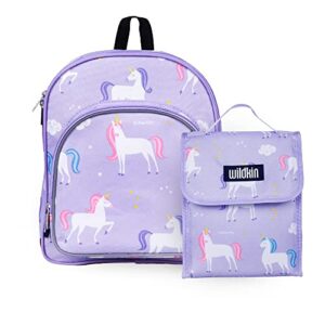 Wildkin 12 Inch Backpack Bundle with Insulated Lunch Bag (Unicorn)