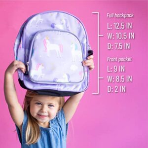 Wildkin 12 Inch Backpack Bundle with Insulated Lunch Bag (Unicorn)