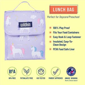 Wildkin 12 Inch Backpack Bundle with Insulated Lunch Bag (Unicorn)