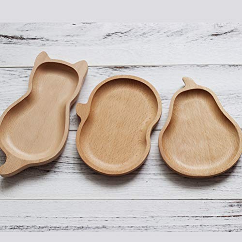 Luxshiny Japanese Candy Wood Cat Plate, Cat Shaped Serving Tray Wooden Dessert Serving Trays for Home Kitchen Restaurant Dessert Tray