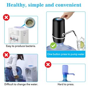 5 Gallon Water Dispenser, Electric Drinking Water Pump Automatic Portable Water Jug Pump for 5 Gallon Bottle - Black