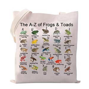 vamsii frog and toad tote bag the a-z of frogs & toads grocery shopping bag aesthetic bag for women girls (frog and toad tote bag)