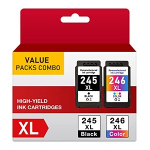 pg-245/cl-246 xl ink cartridges,black and color combo pack,remanufactured ink cartridge replacement for canon pg245 cl246 xl compatible for pixma mx490 mx492 ; mg2522 mg2525 mg3029; tr4522 printer