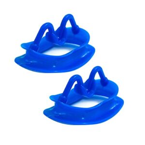 2pcs silicone teeth mouth opener, dental cheek retractor for teeth whitening, 134℃ autoclave reusable intraoral lip retractor (blue)