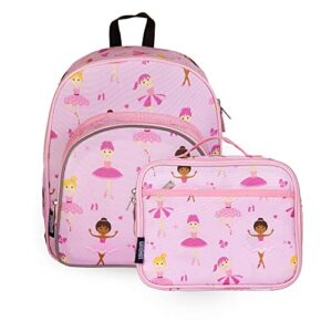 wildkin 12 inch backpack bundle with insulated lunch box bag (ballerina)