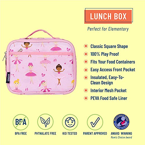 Wildkin 12 Inch Backpack Bundle with Insulated Lunch Box Bag (Ballerina)