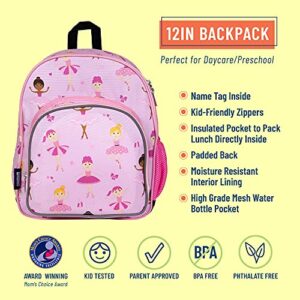 Wildkin 12 Inch Backpack Bundle with Insulated Lunch Box Bag (Ballerina)