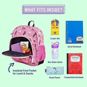 Wildkin 12 Inch Backpack Bundle with Insulated Lunch Box Bag (Horses in Pink)