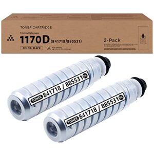 drawn 2 pack compatible type 1170d s15 ld015 (841718 / 885531) black toner cartridge replacement for ricoh lanier ld015 ld016 ld117 ld220 savin 3515 816 917 920 printer toner
