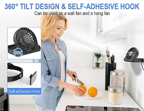 PELANZENHAU Small Table Fan - USB Powered Mini Desk Fan with 3 Powerful Speed & 360° Collapsible, Portable Little Cooling Fan Folding and Tilt Design for Travel Dorm RV Office Camping Bedroom